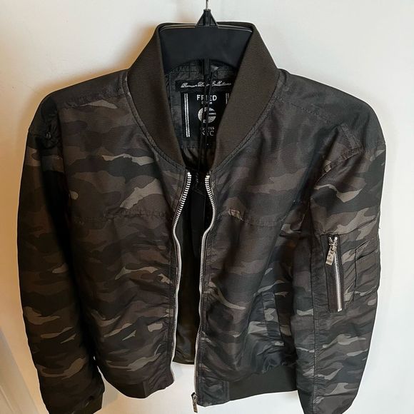 fried-denim | Jackets & Coats | Fried Denim Mens Jacket Blue Black Camo Size L Full Zip Stretch 